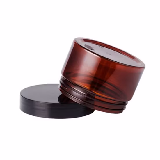 Wholesale Custom Empty Cosmetic Cream Jars 120ml 4oz Amber Brown Plastic Jar with Lids