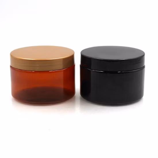Wholesale Custom Empty Cosmetic Cream Jars 120ml 4oz Amber Brown Plastic Jar with Lids